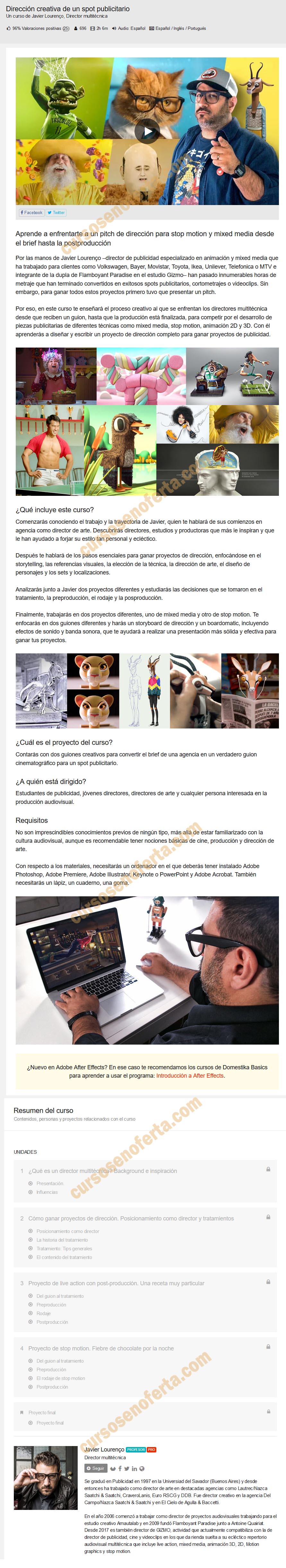 Dirección creativa de un spot publicitario