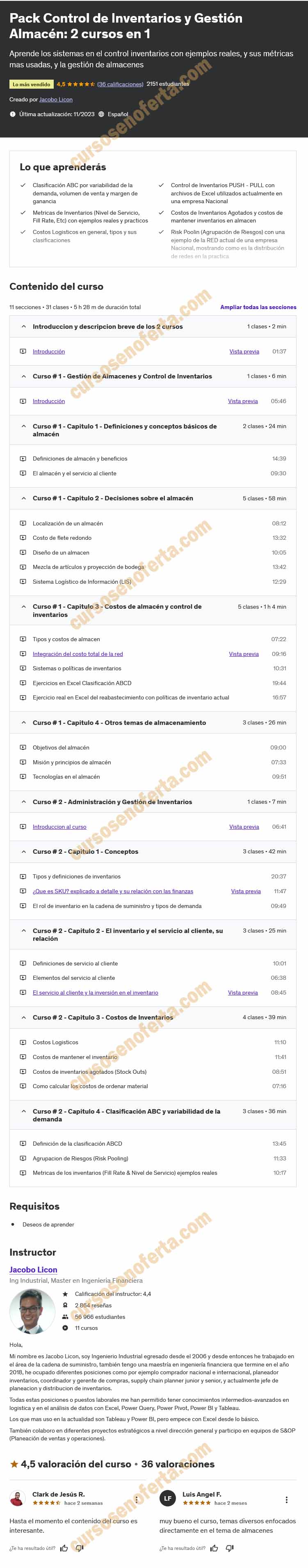 Pack Control de Inventarios y Gestión Almacén 2 cursos en 1 - jacobo licon