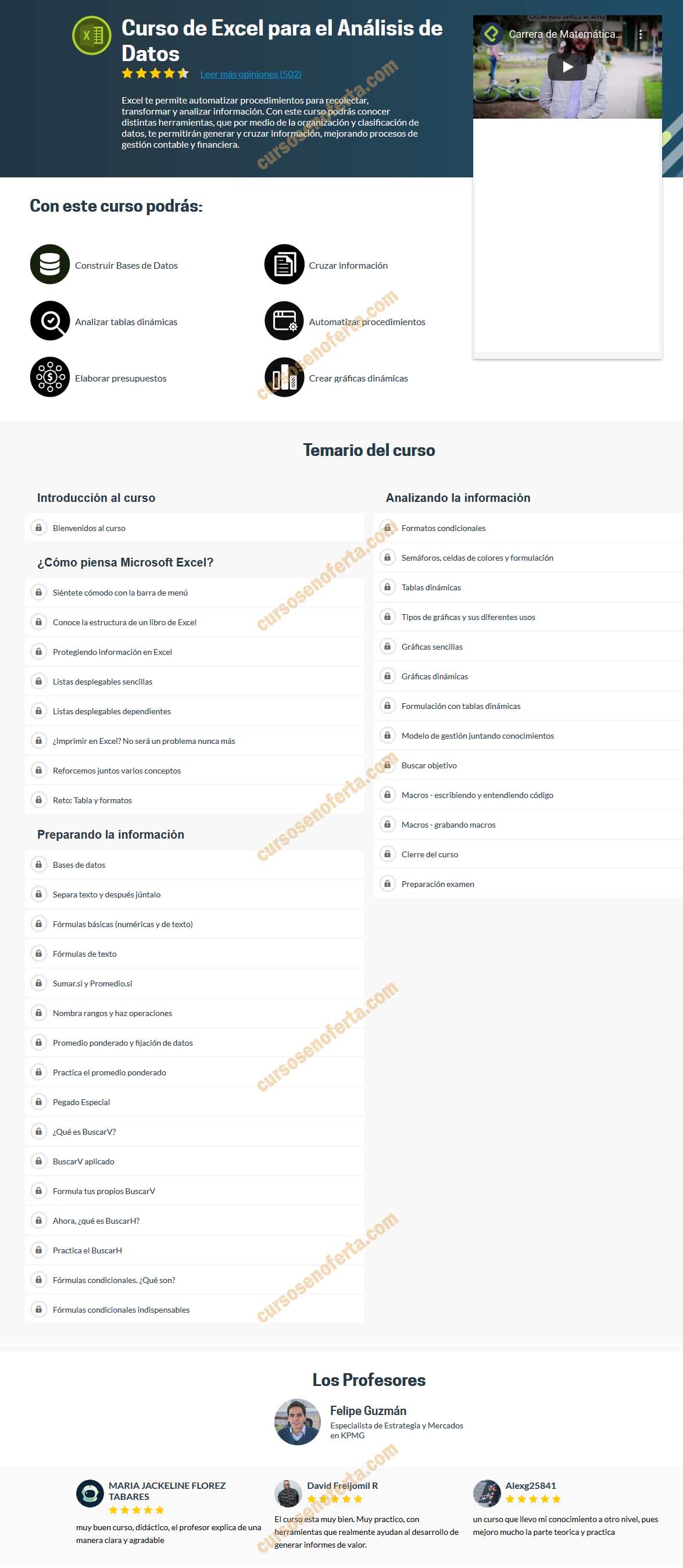 Curso de Excel para el Análisis de Datos