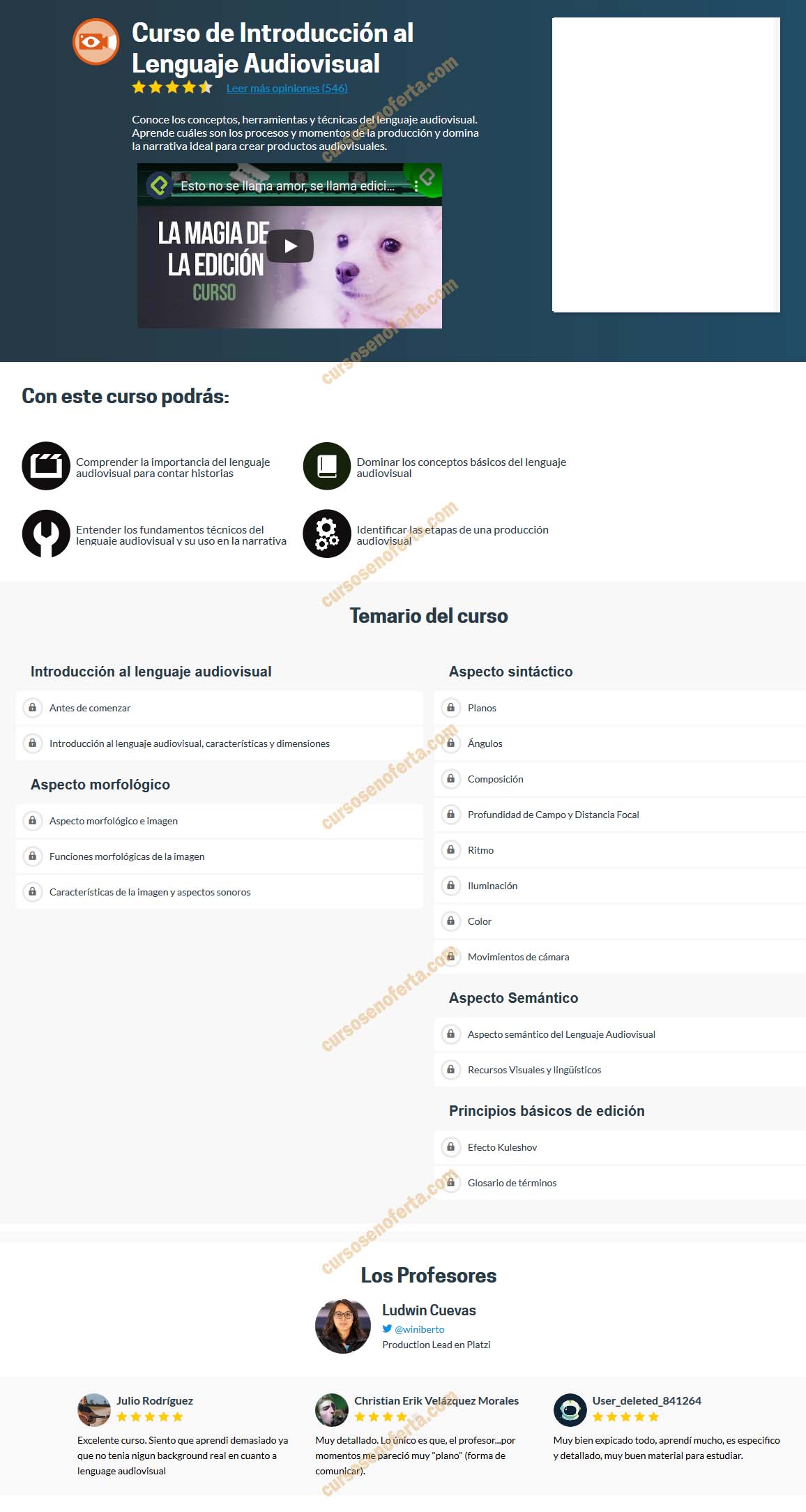 Curso de Introducción al Lenguaje Audiovisual