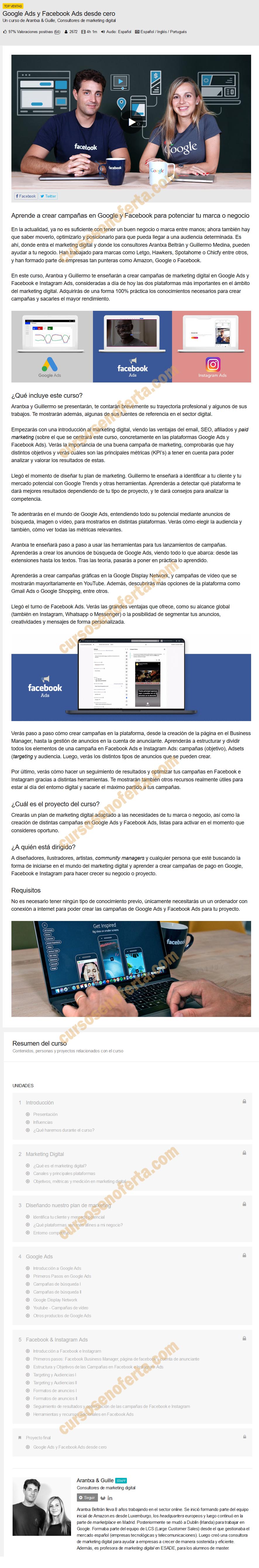 Google Ads y Facebook Ads desde cero