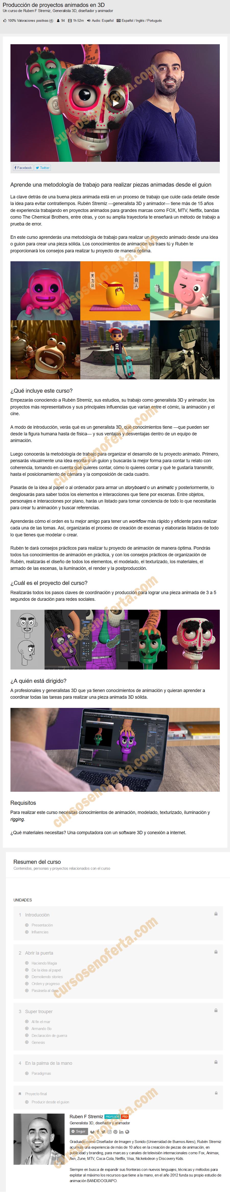 Producción de proyectos animados en 3D