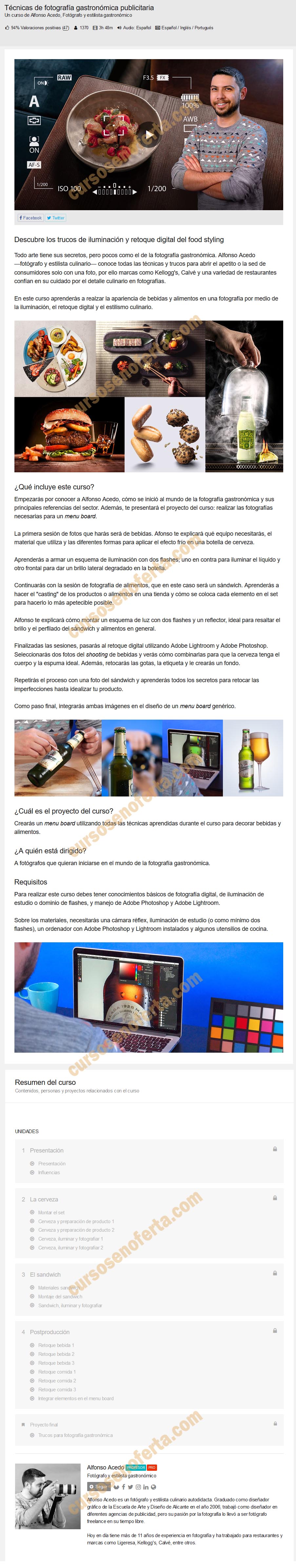 Técnicas de fotografía gastronómica publicitaria