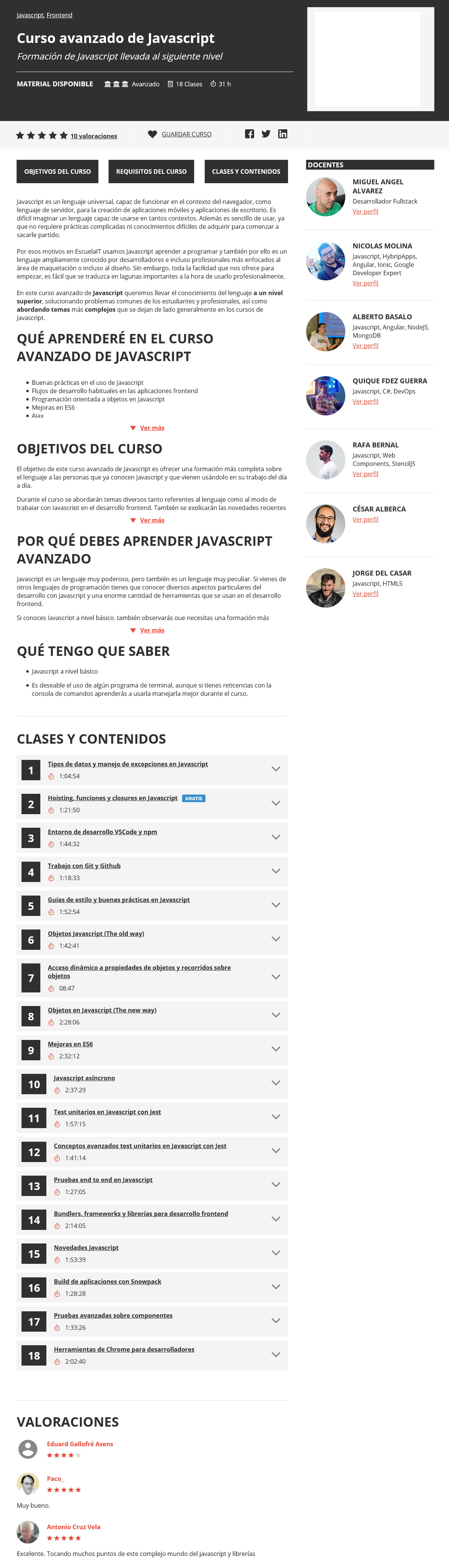 Curso avanzado de javascript