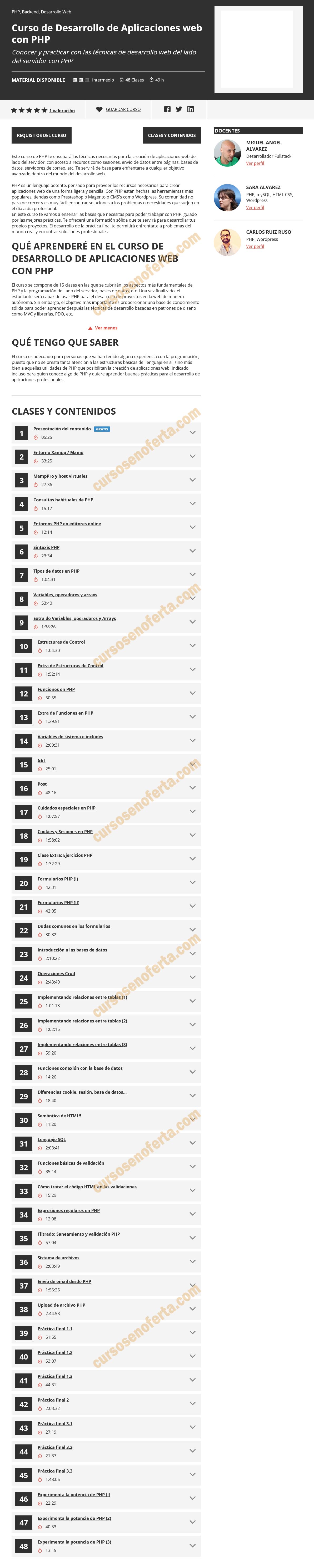 Curso de Desarrollo de Aplicaciones web con PHP