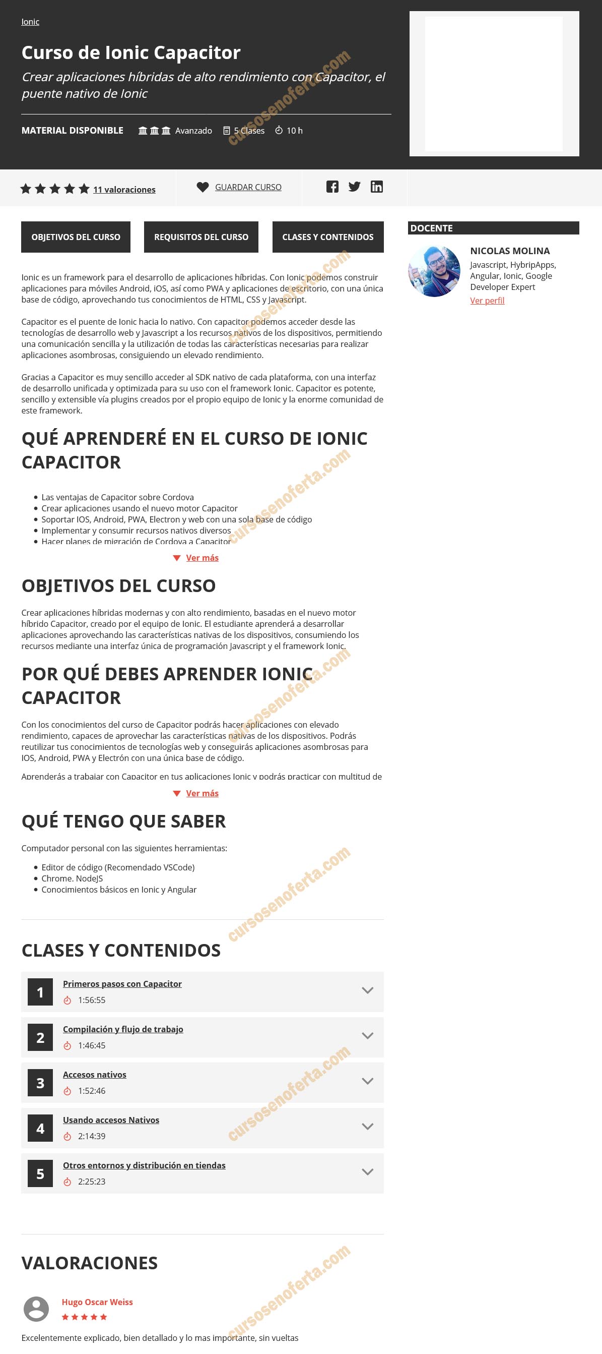 Curso de Ionic Capacitor - escuela it