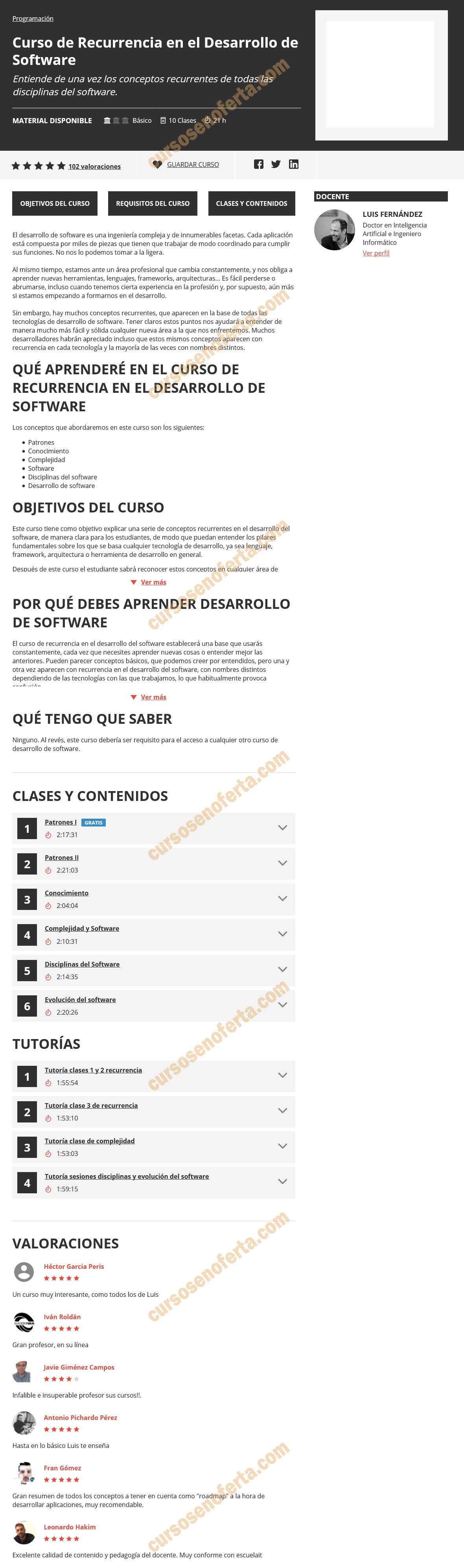 Curso de Recurrencia en el Desarrollo de Software 