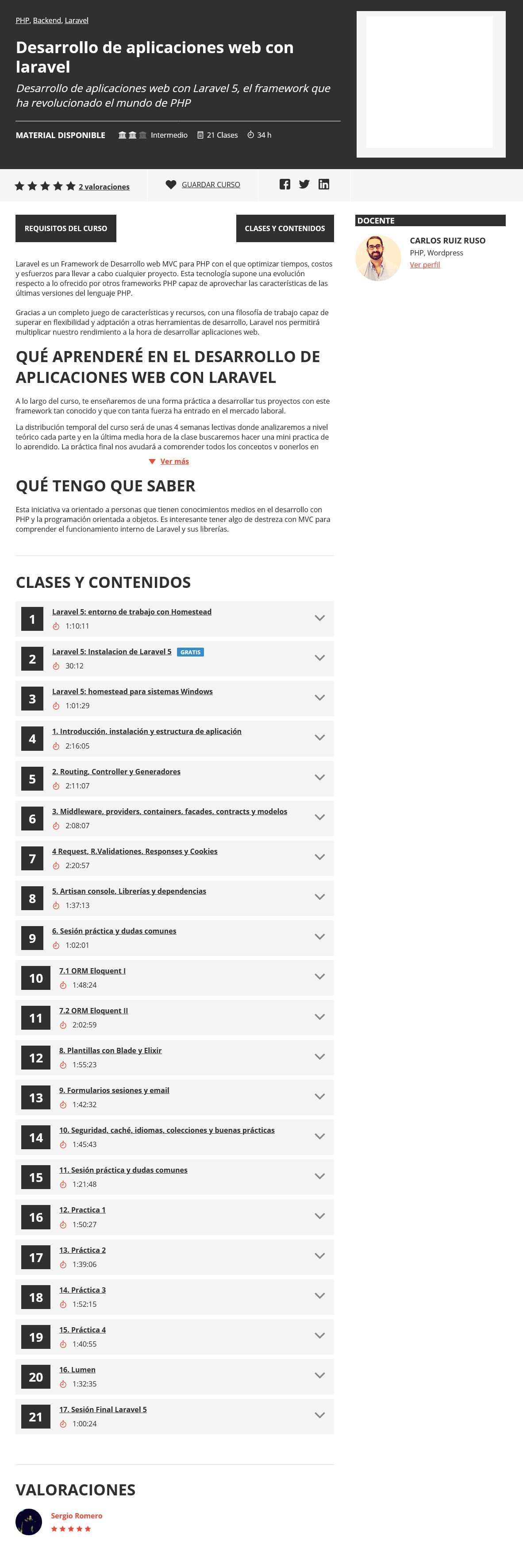 Desarrollo de aplicaciones web con laravel 