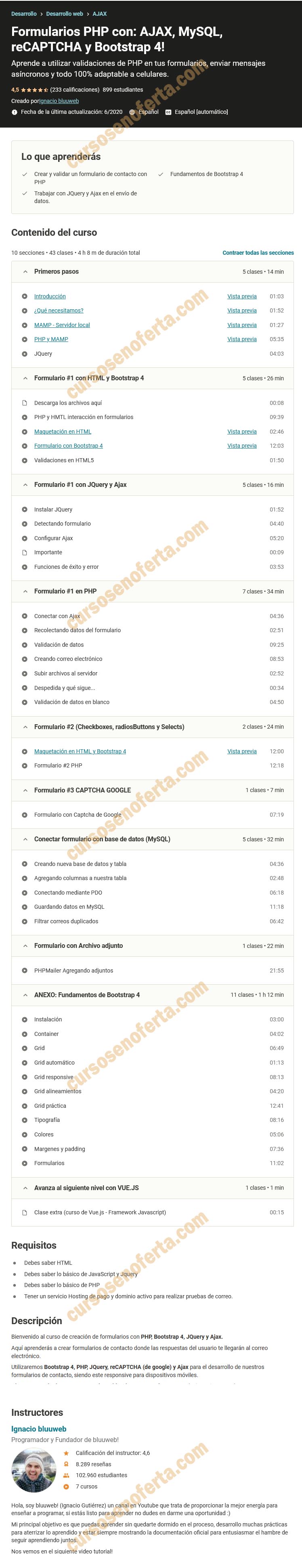 Formularios PHP con AJAX, MySQL, reCAPTCHA y Bootstrap 4