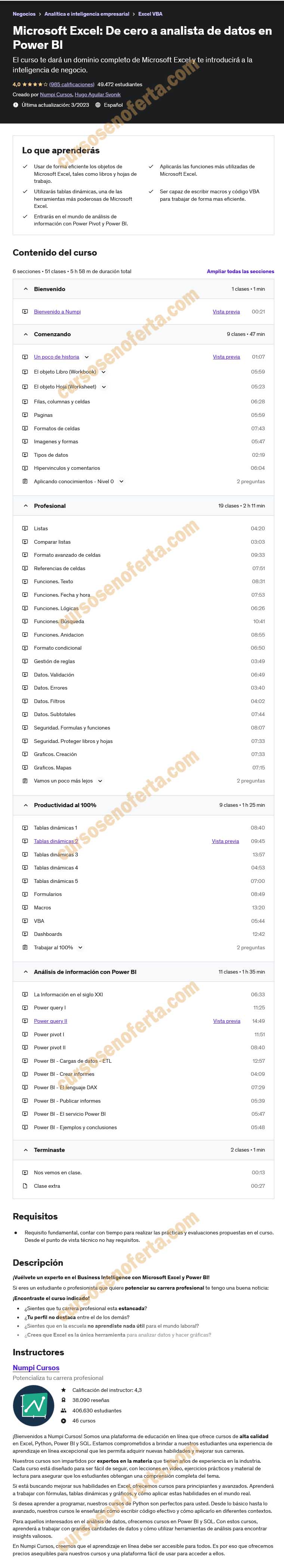 Microsoft Excel De cero a analista de datos en Power BI