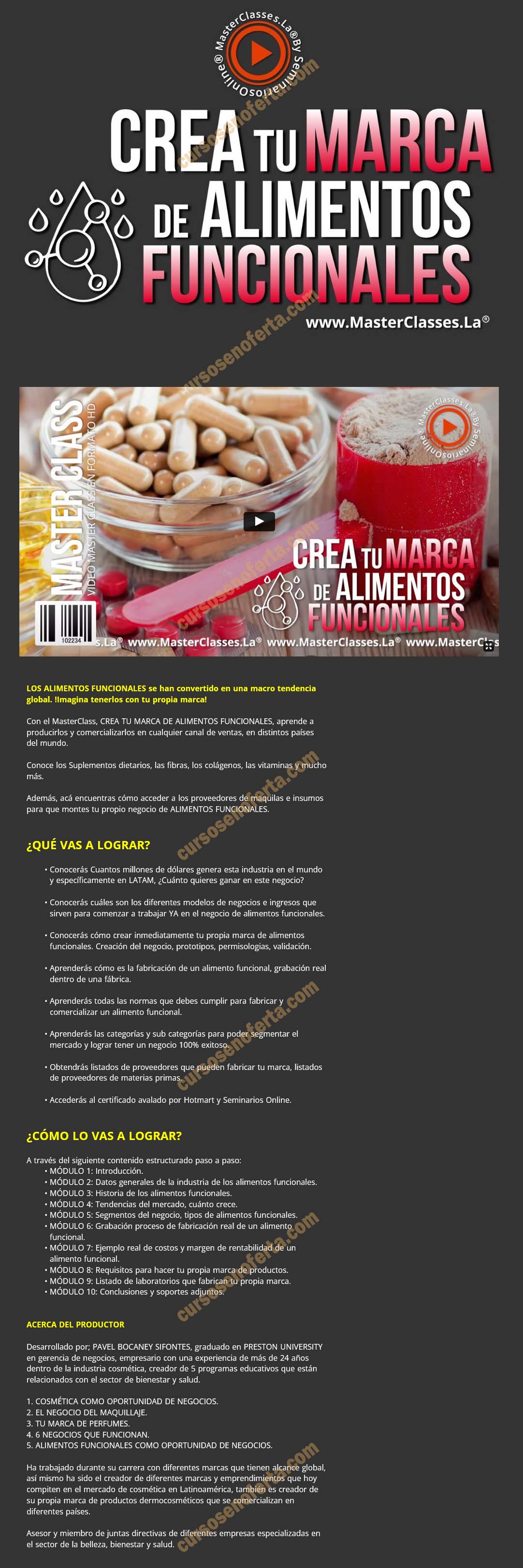 Crea tu marca de alimentos funcionales