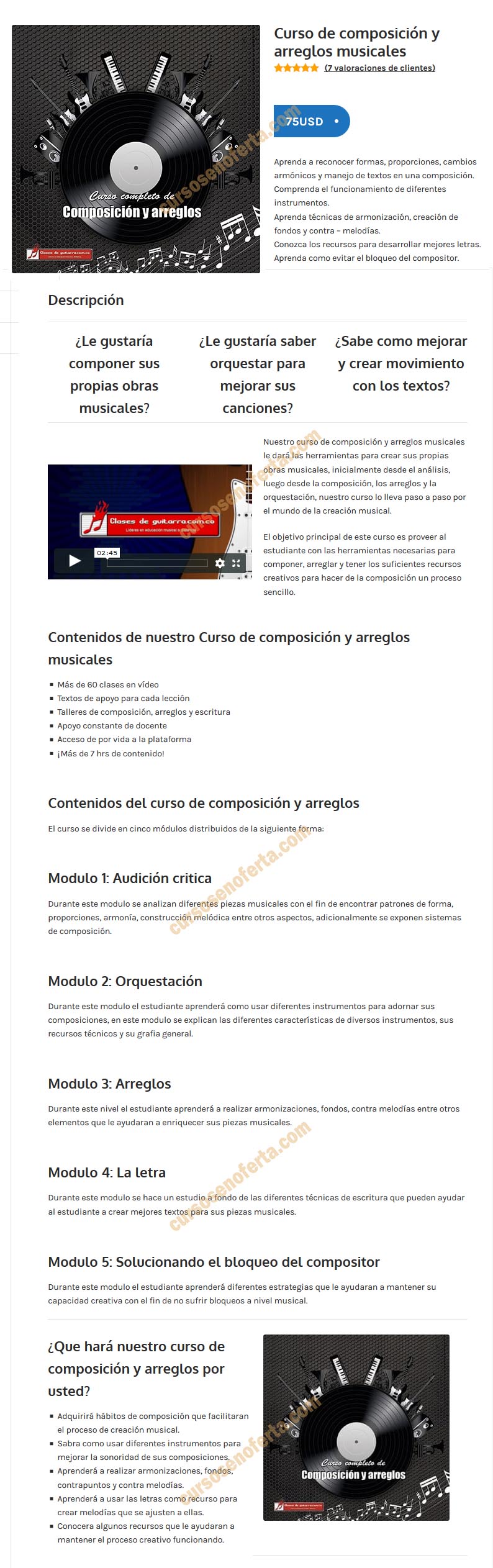 Curso de composición y arreglos musicales - Clases de Guitarra
