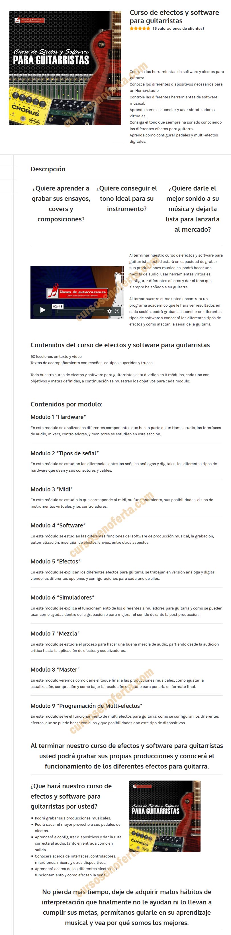 Curso de efectos y software para guitarristas - Clases de Guitarra