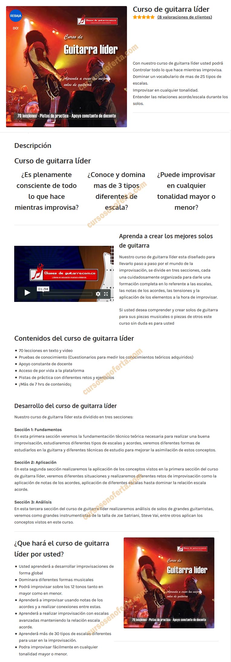 Curso de guitarra líder - Clases de Guitarra