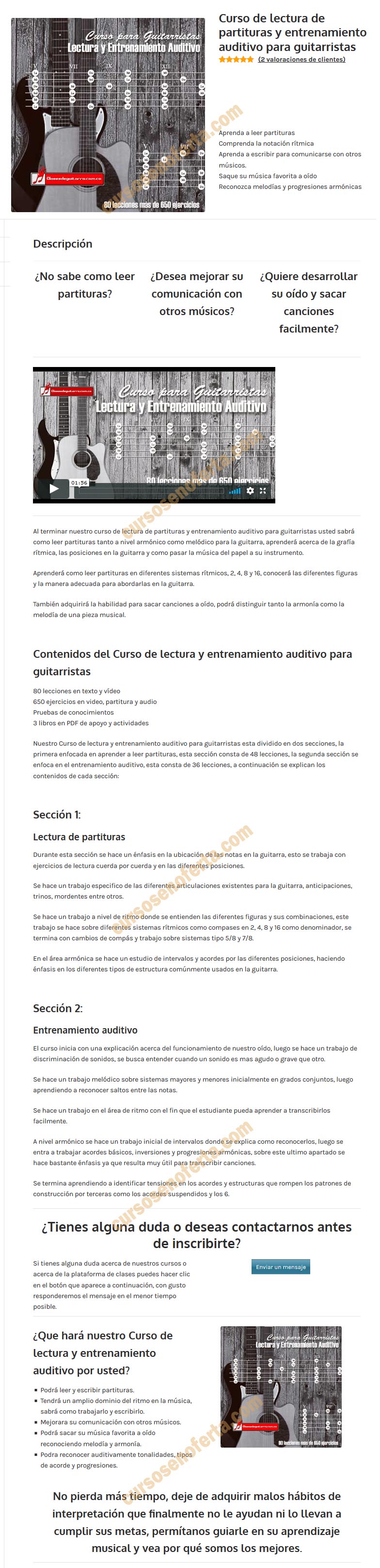 Curso de lectura y entrenamiento auditivo para guitarristas - clases de guitarra