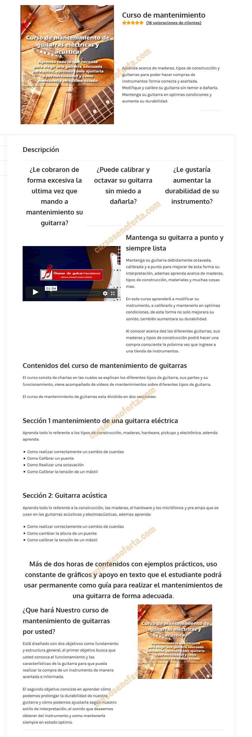 Curso de Mantenimiento de Guitarras Acústicas y Eléctricas - Clases de Guitarra