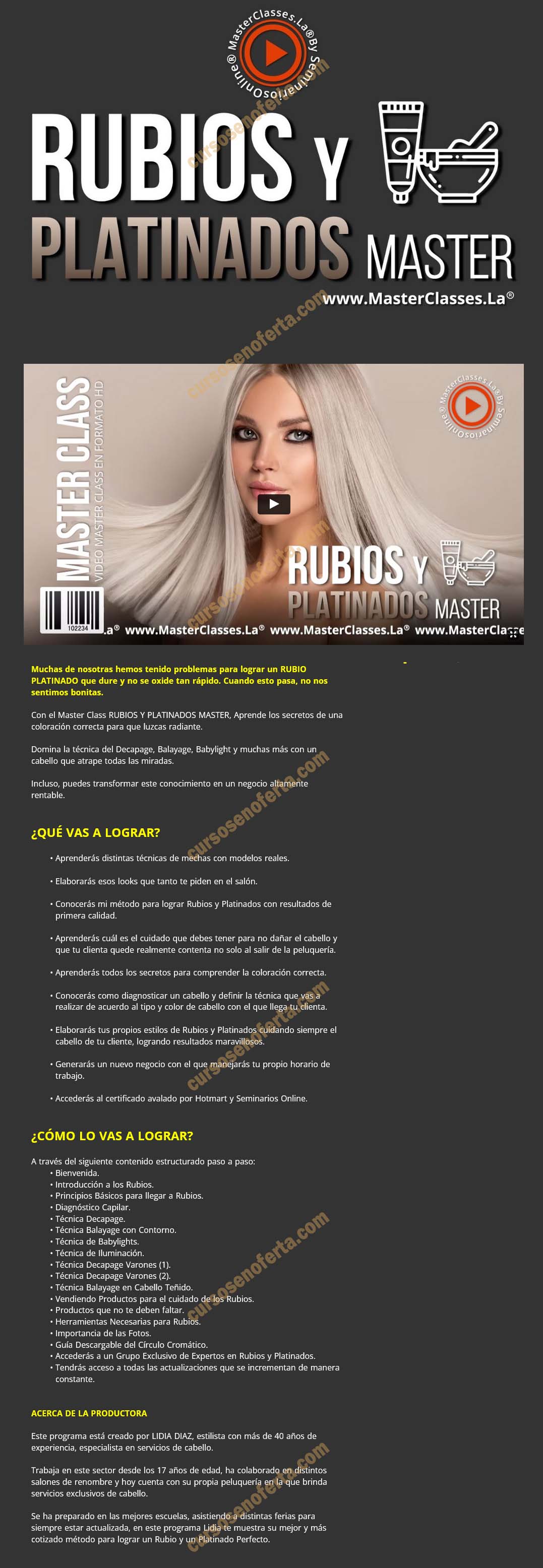 Rubios y platinados master