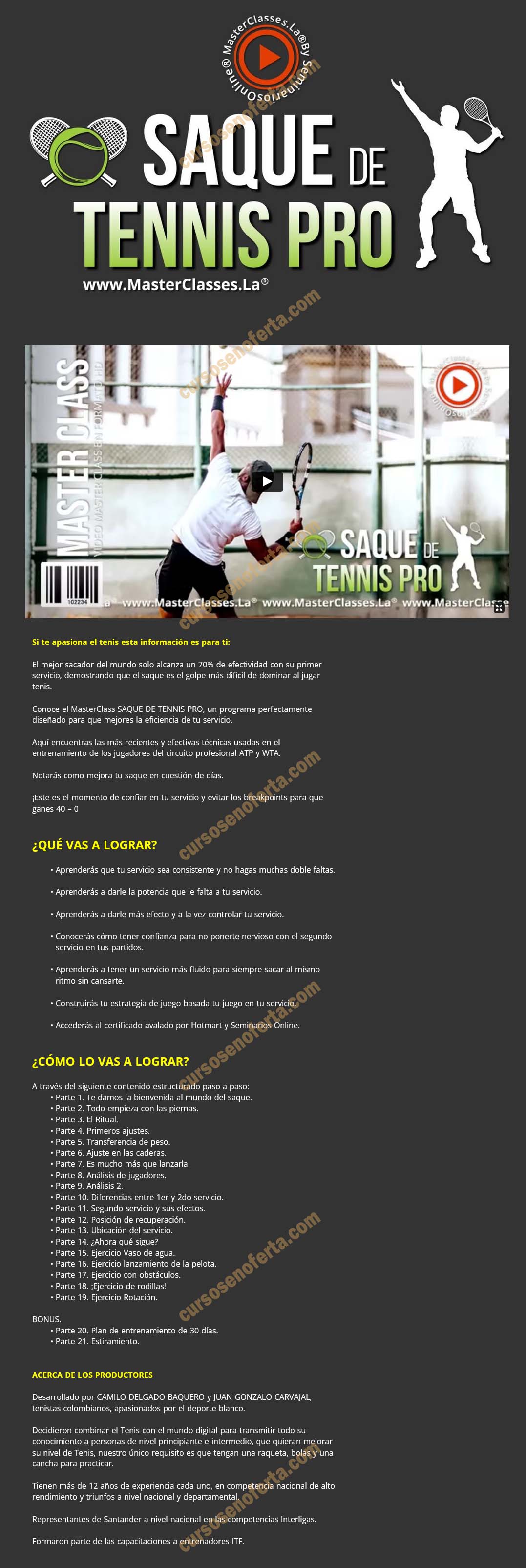 Saque de tennis pro