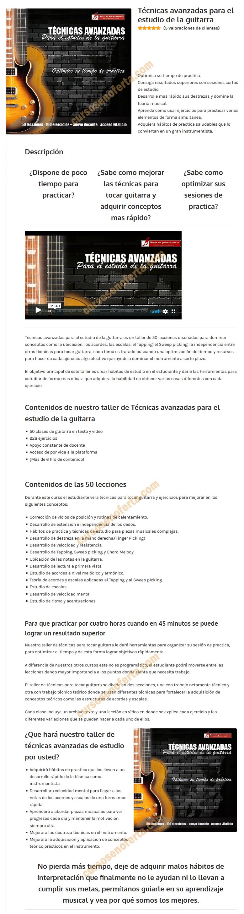 Técnicas avanzadas para el estudio de la guitarra - Clases de Guitarra
