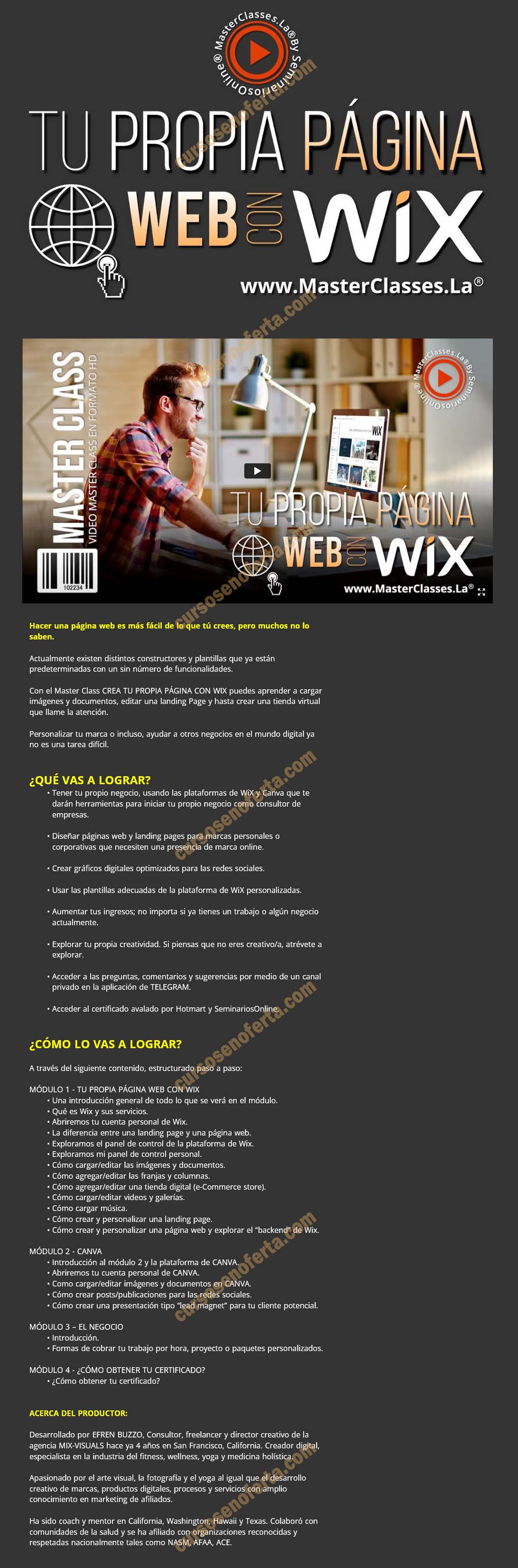 Tu propia página web con Wix