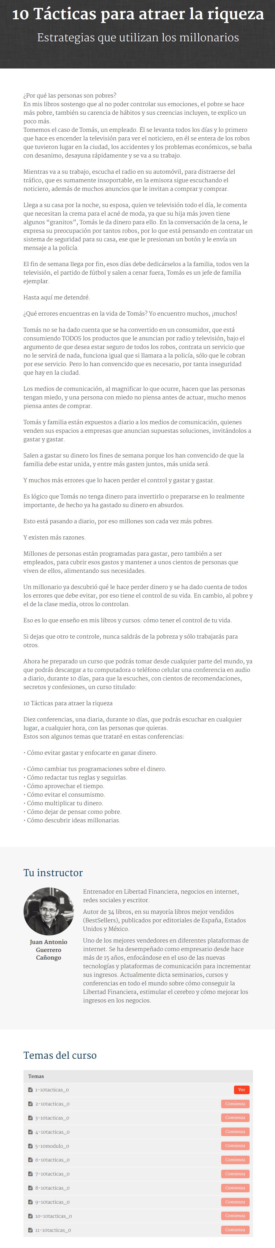 10 Tácticas Para Atraer la Riqueza - juan guerrero