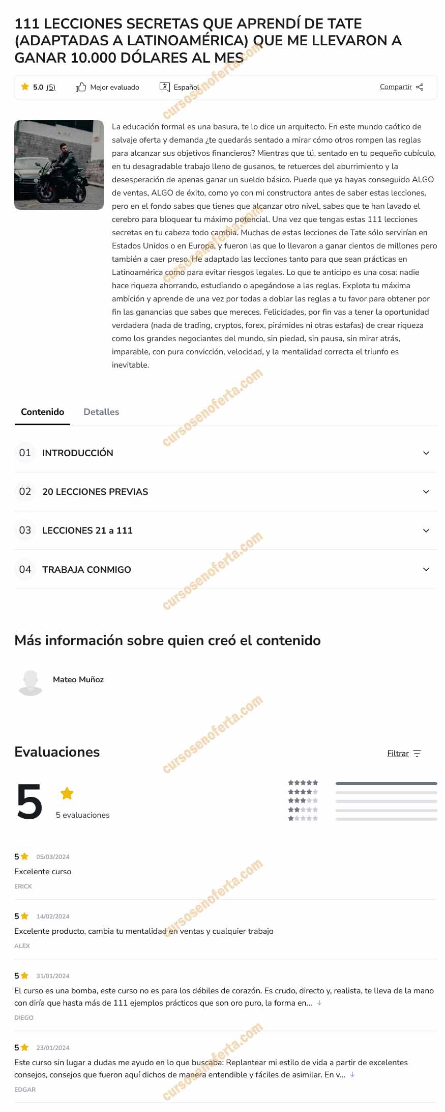 111 Lecciones secretas que aprendí de Tate (Adaptadas a Latinoamérica)