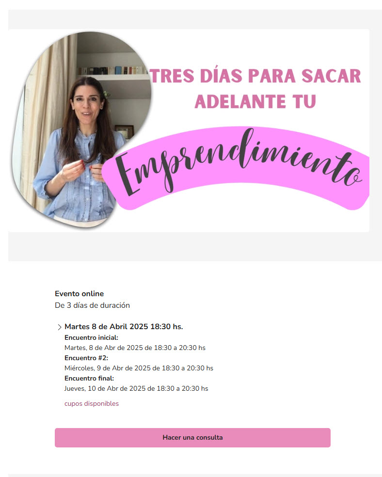 3 Días Intensivos para Sacar Adelante tu Emprendimiento - sol esteves