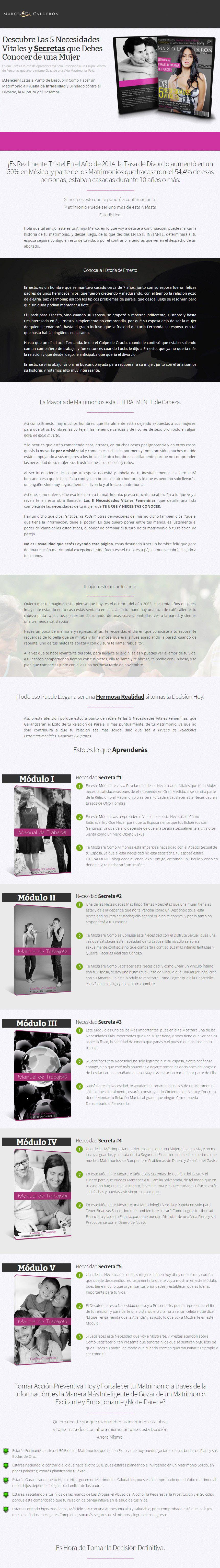 5 Necesidades Vitales Femeninas - marco di calderón