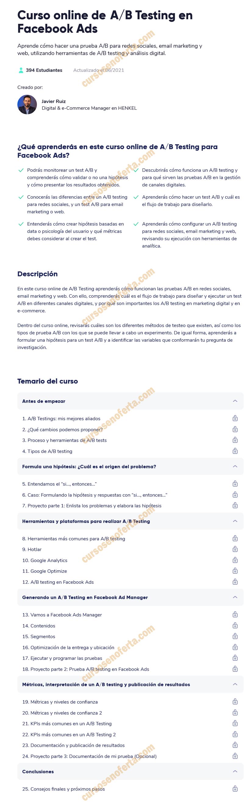 AB testing en Facebook Ads
