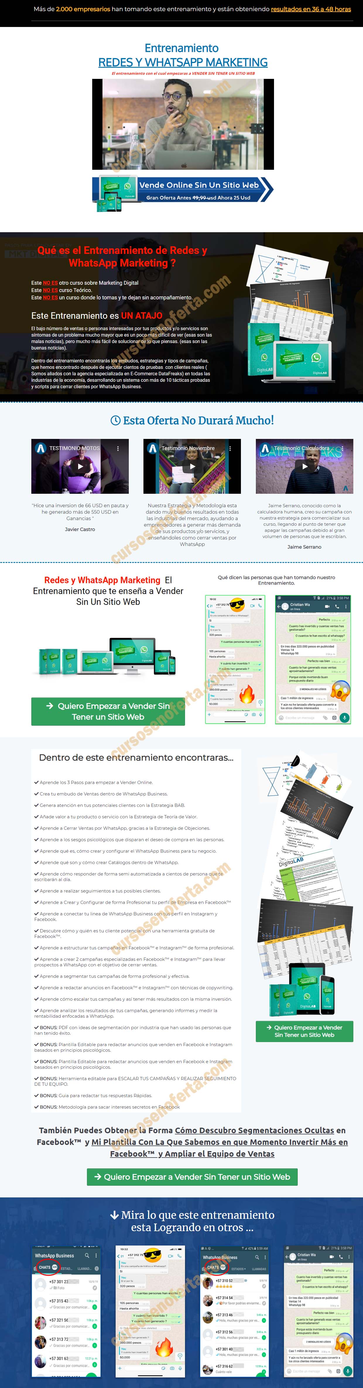 Entrenamiento en Redes y WhatsApp Marketing