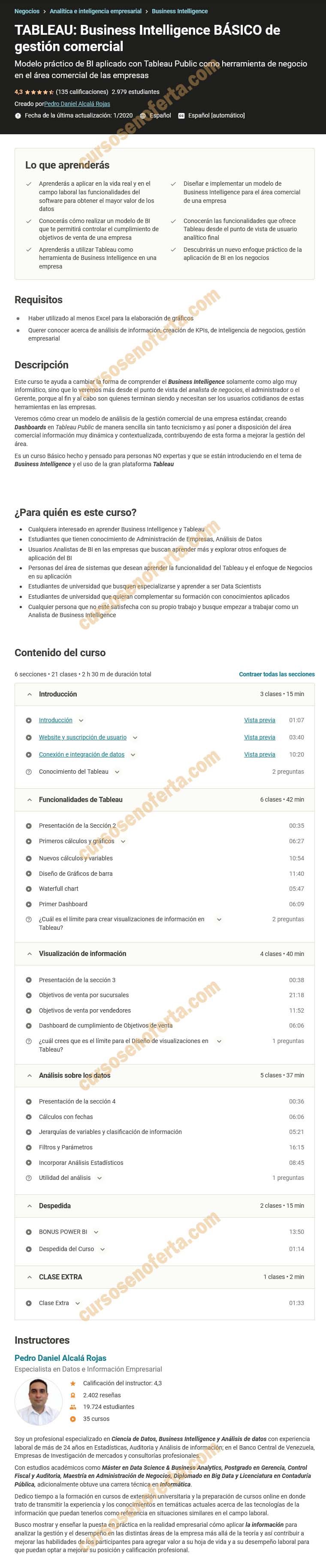 TABLEAU - Business Intelligence BÁSICO de gestión comercial 
