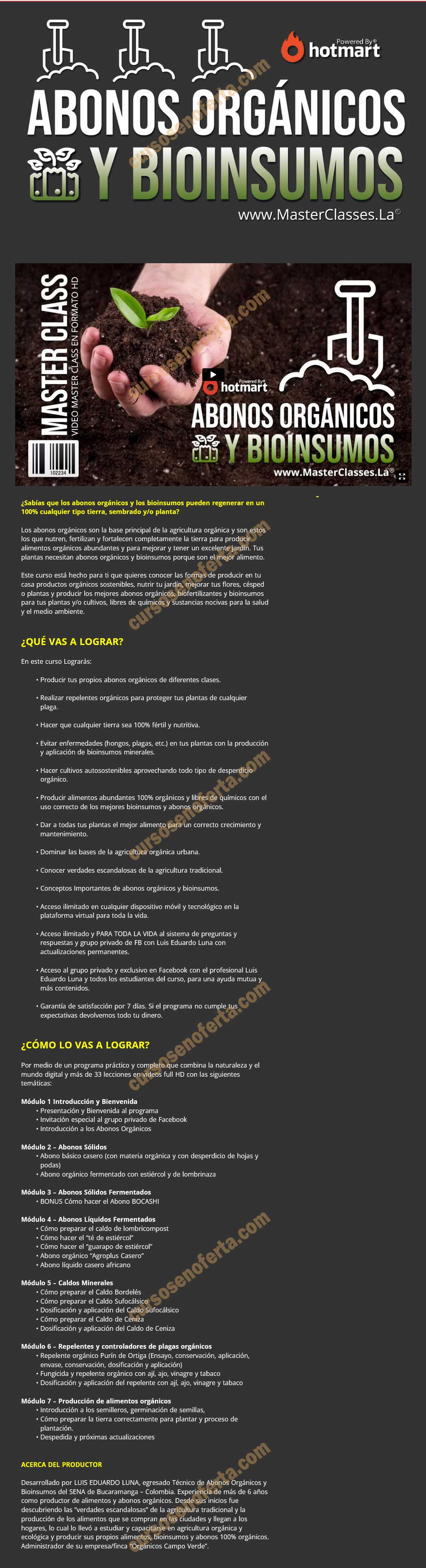 Abonos orgánicos y bioinsumos