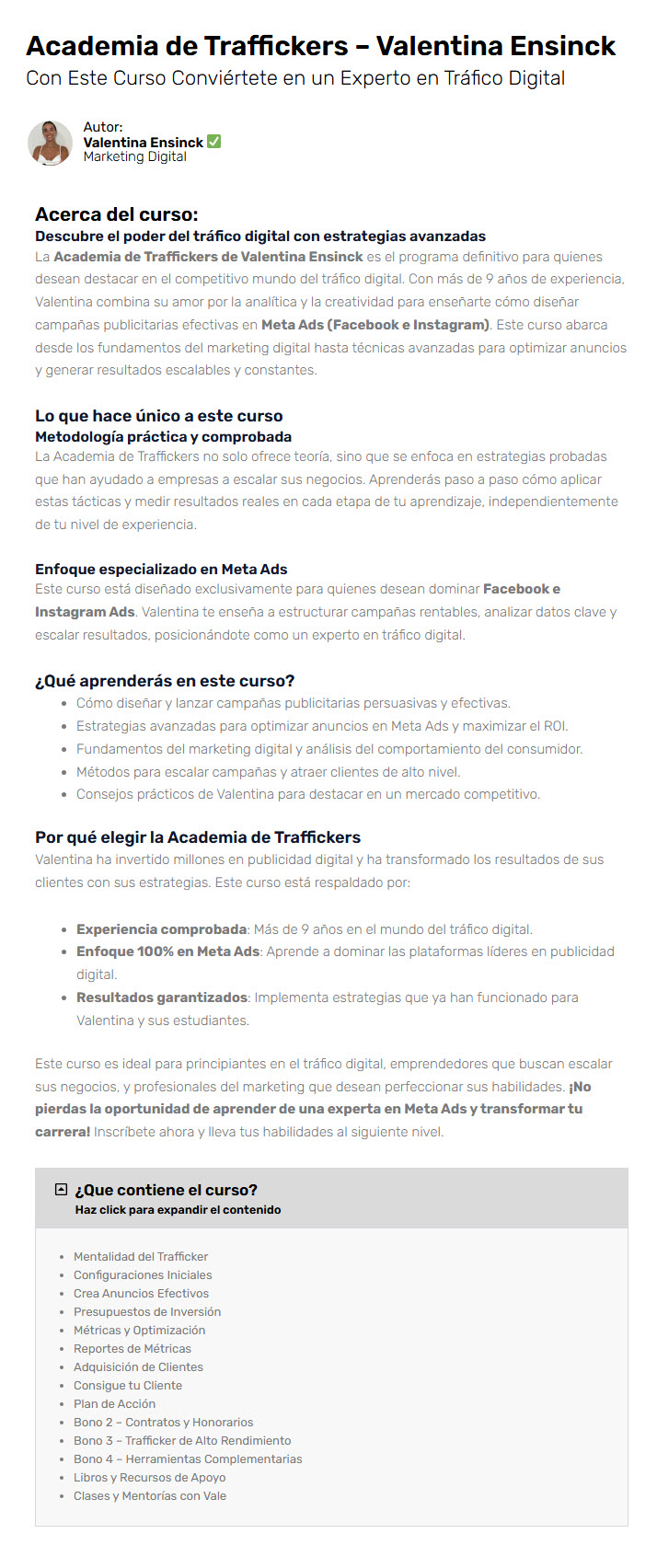 Academia de Traffickers - Valentina Ensinck