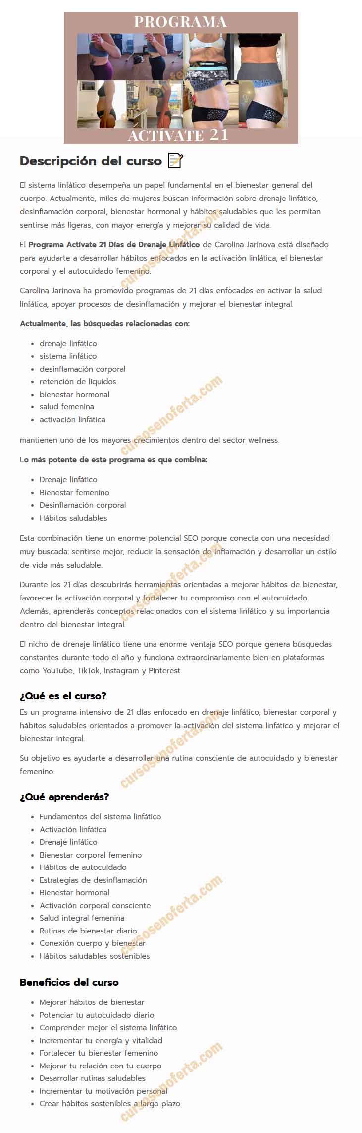 Actívate 21 días de drenaje linfático - Carolina Jarinova