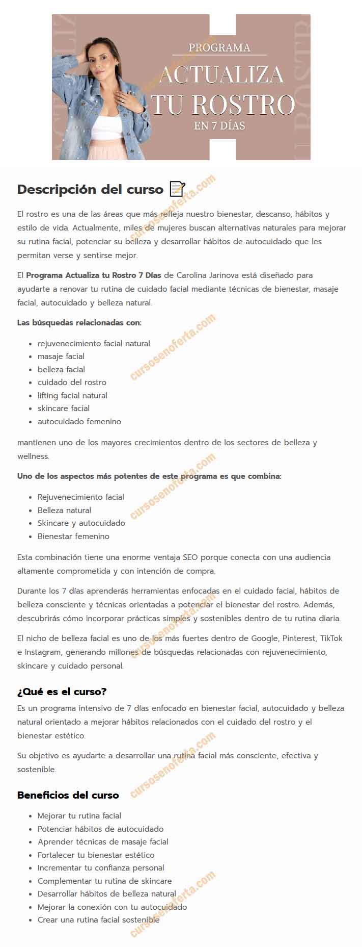Actualiza tu rostro en 7 días - Carolina Jarinova