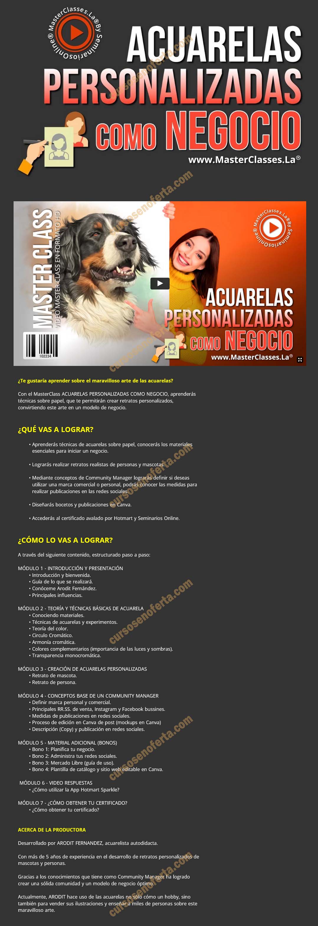 Acuarelas personalizadas como negocio