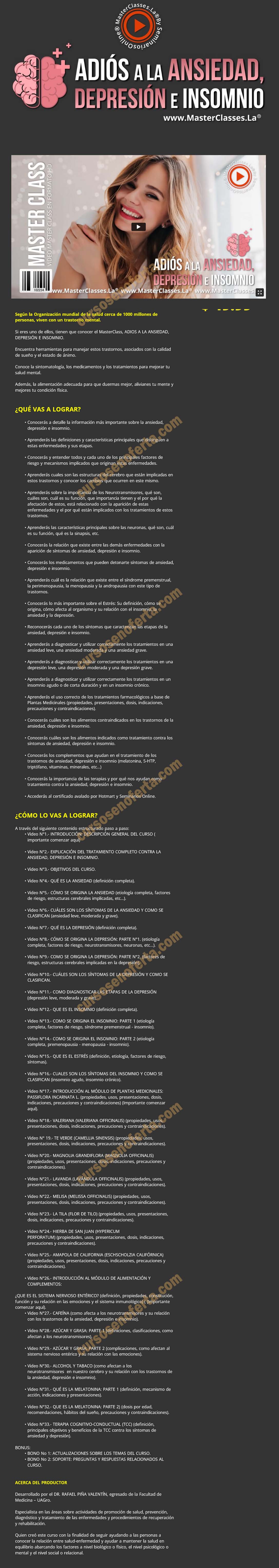 Adiós a la ansiedad, depresión e insomnio