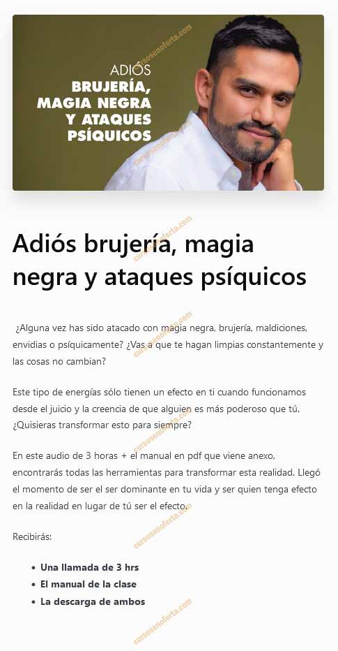 Adiós brujería, magia negra y ataques psíquicos - manfred zepeda