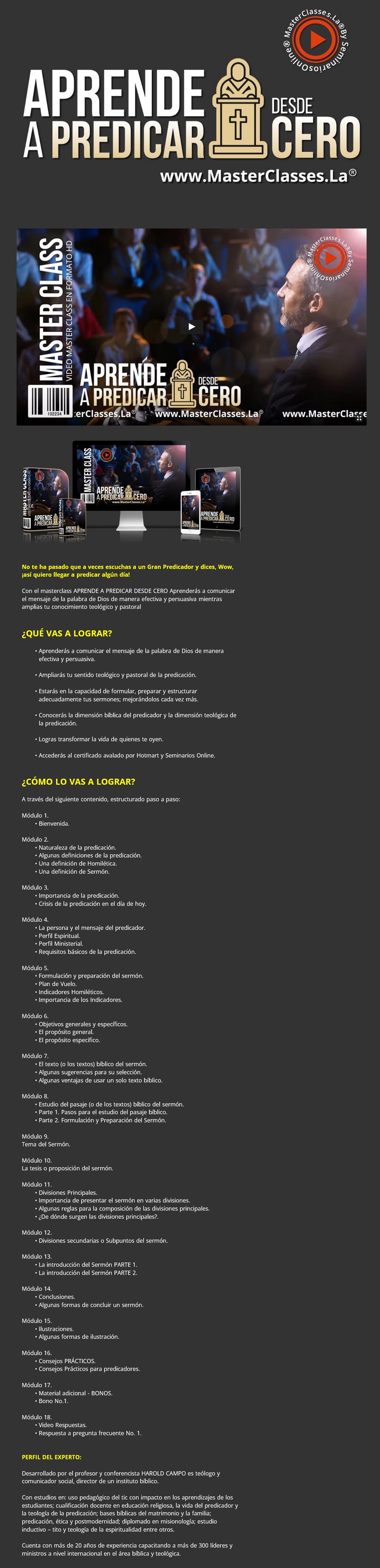 Aprende a predicar desde cero - Masterclasses.la