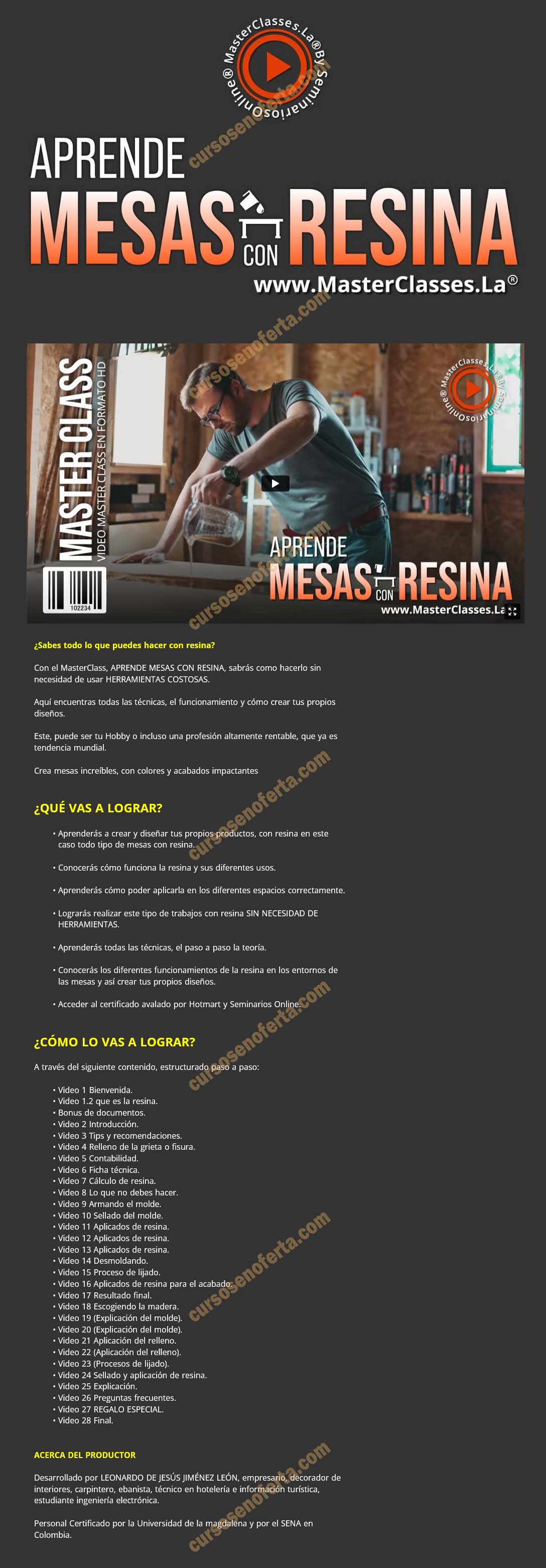Aprende mesas con resina