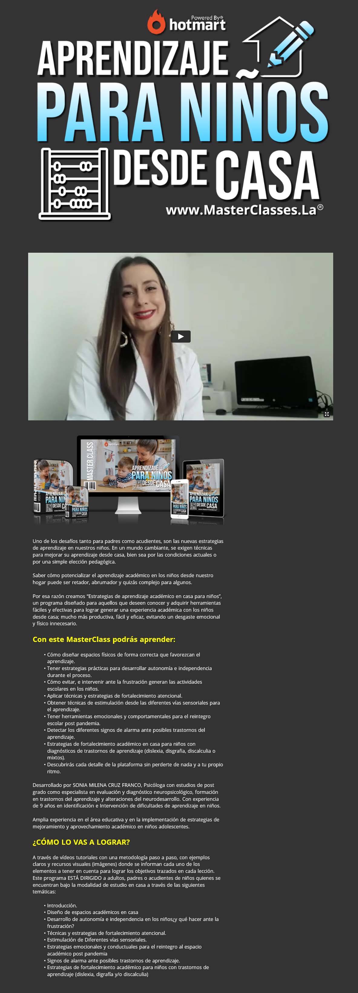 Aprendizaje para niños desde casa
