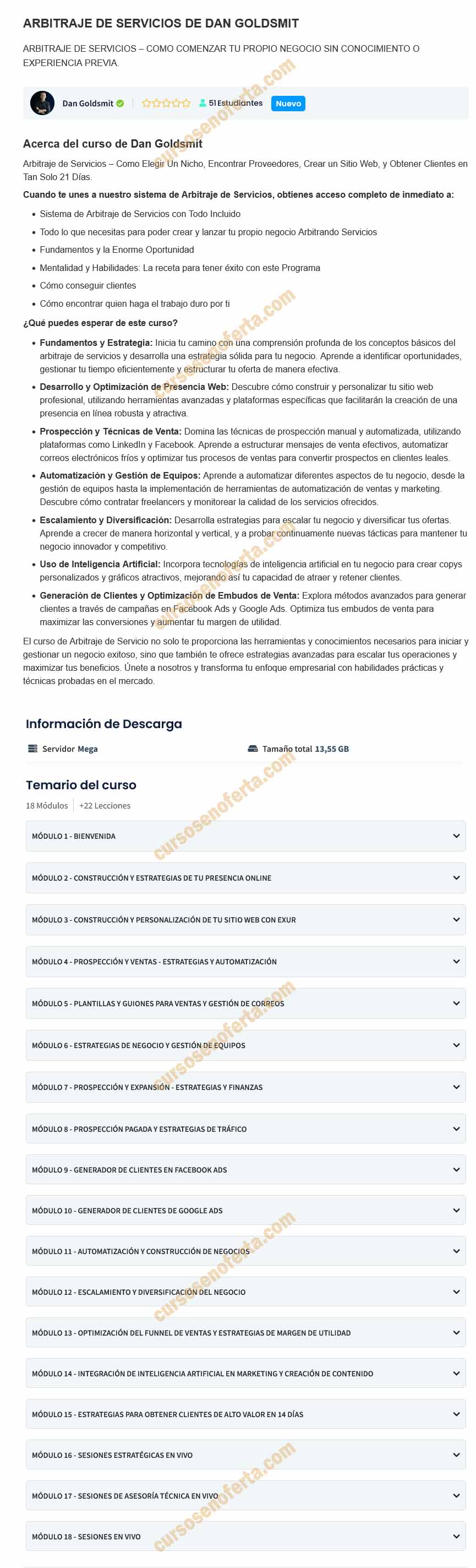 Arbitraje de servicios - dan goldsmith