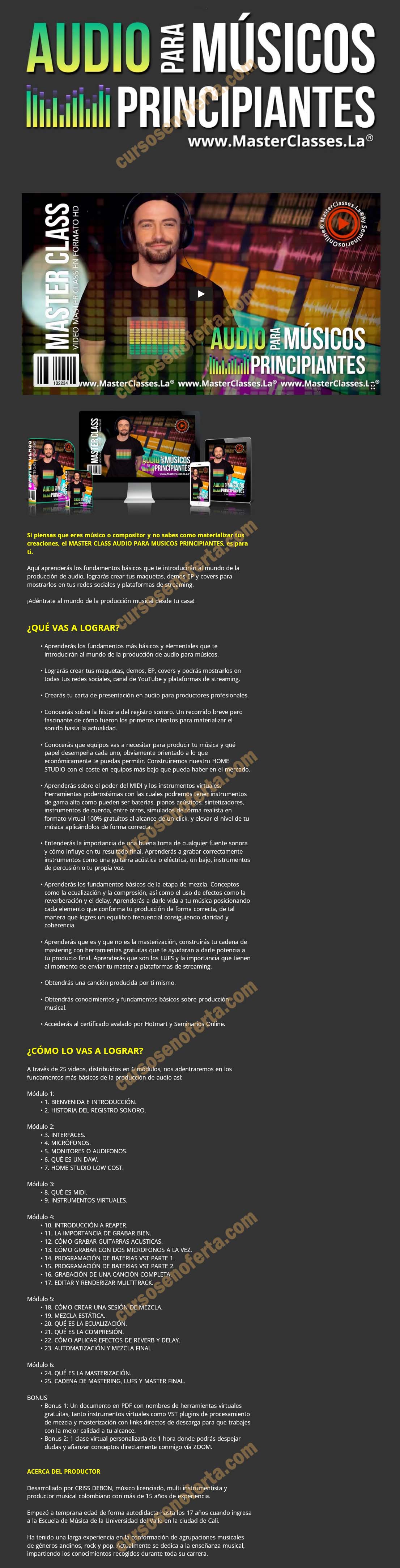 Audio para músicos principiantes