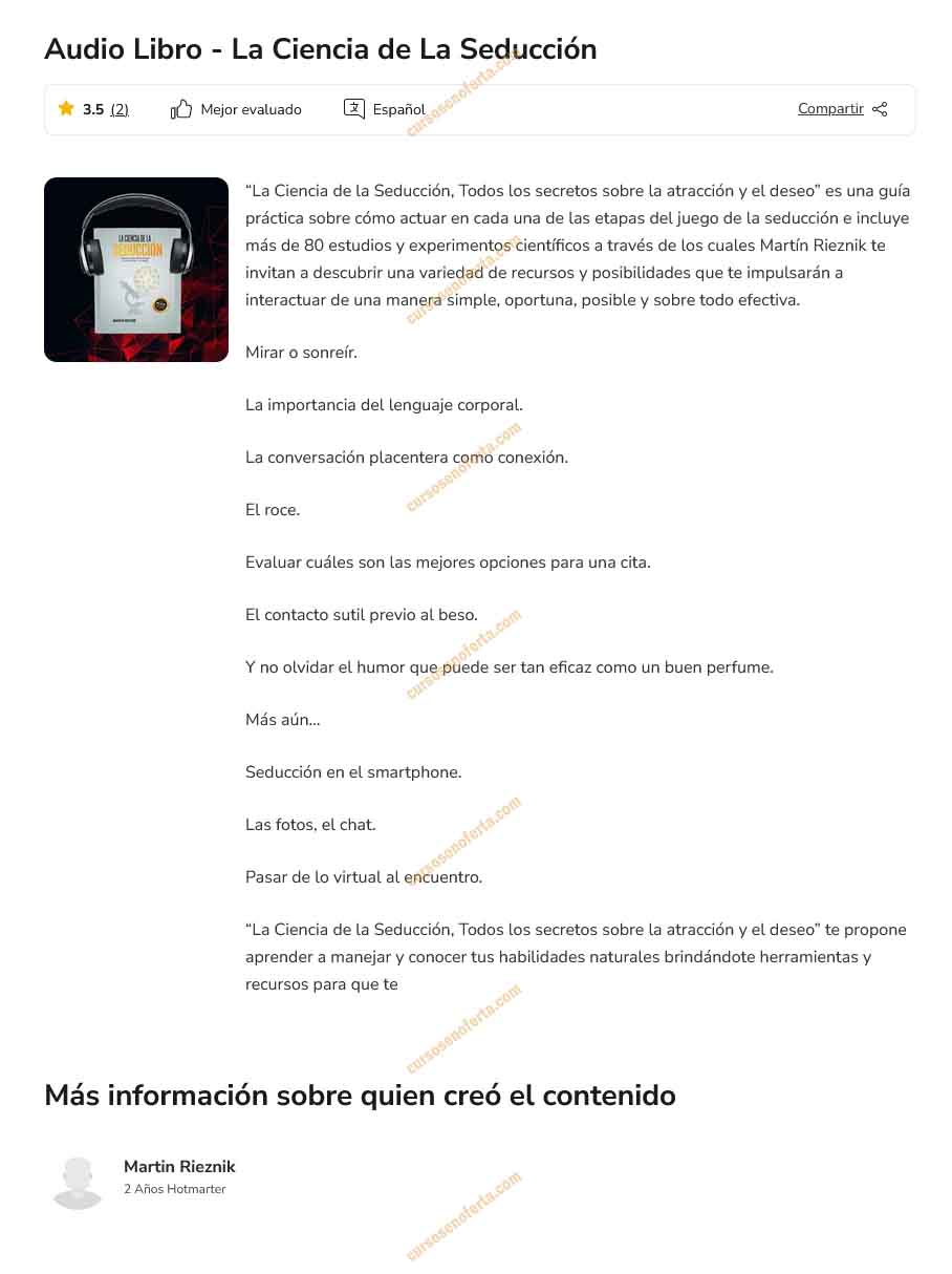Audiolibro La Ciencia de La Seducción - martin rieznik