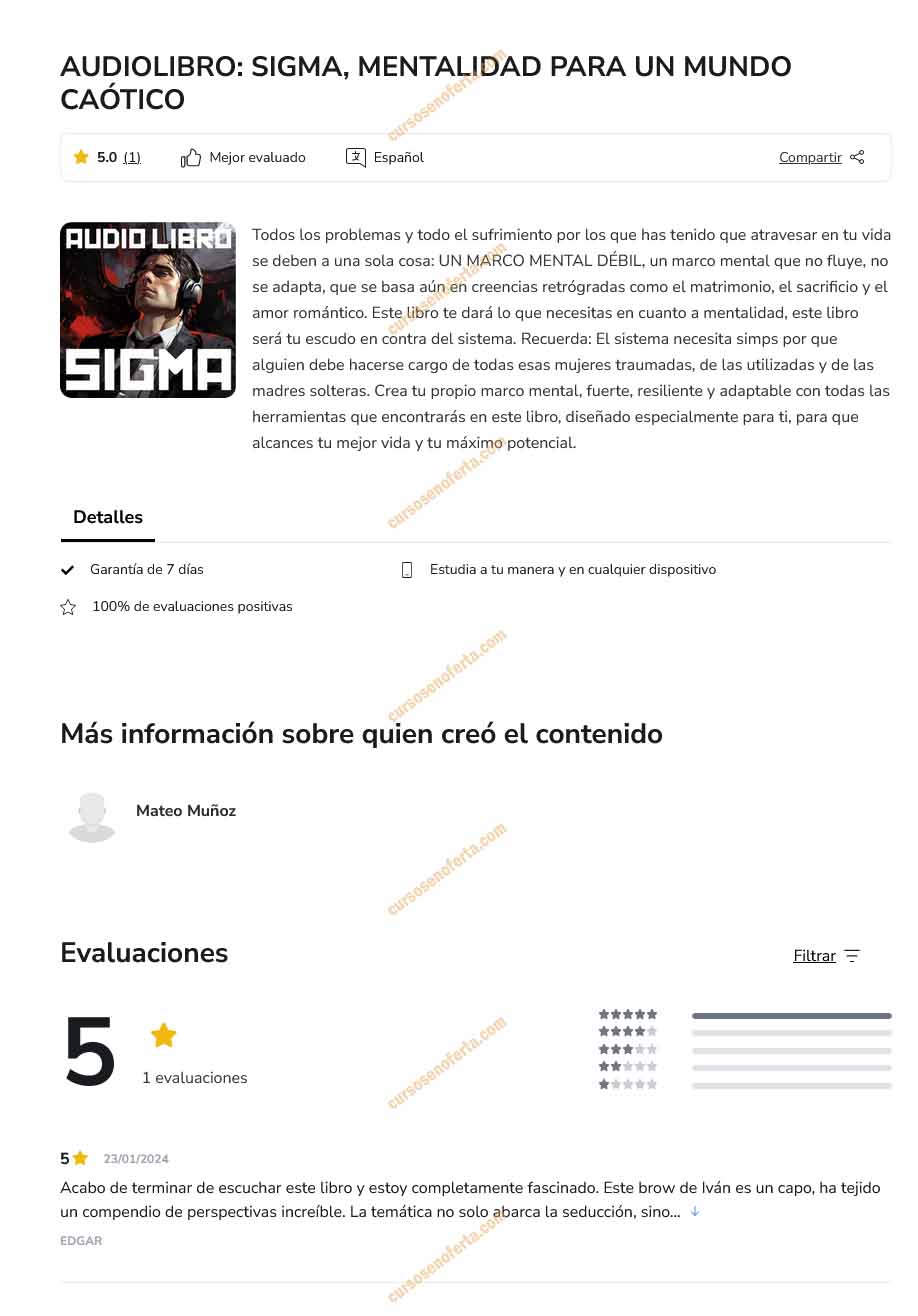 Audiolibro SIGMA mentalidad para un mundo caótico