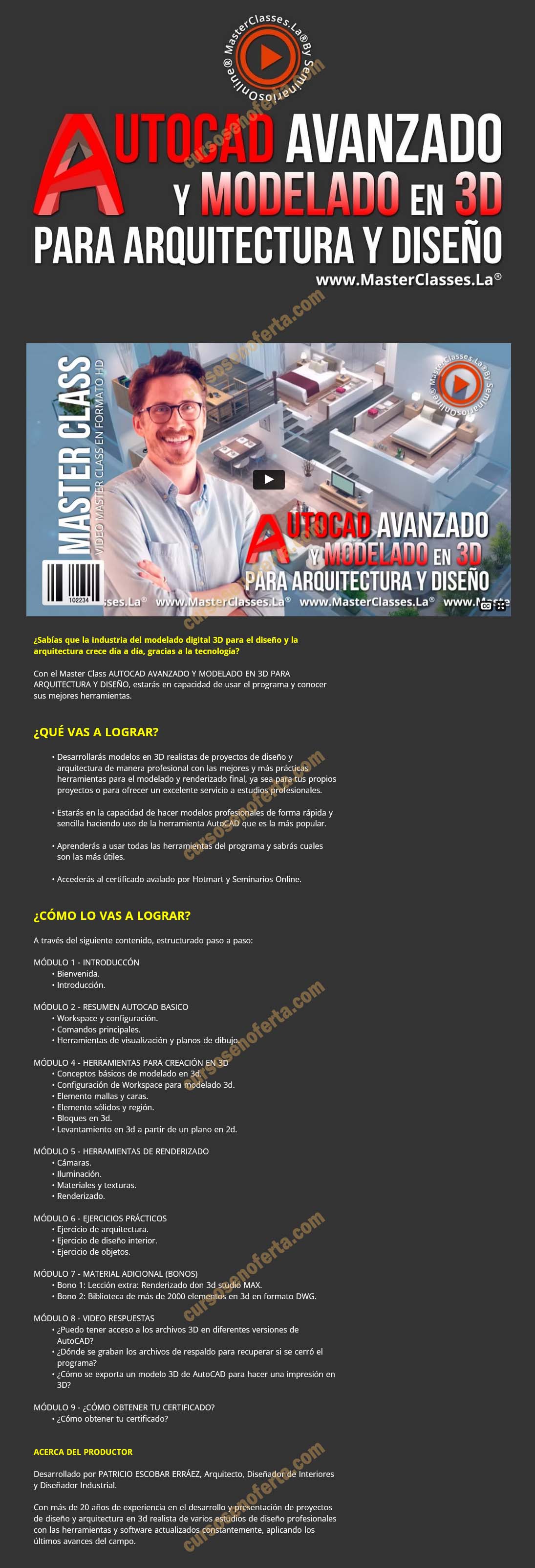 Autocad avanzado y modelado en 3D para arquitectura y diseño
