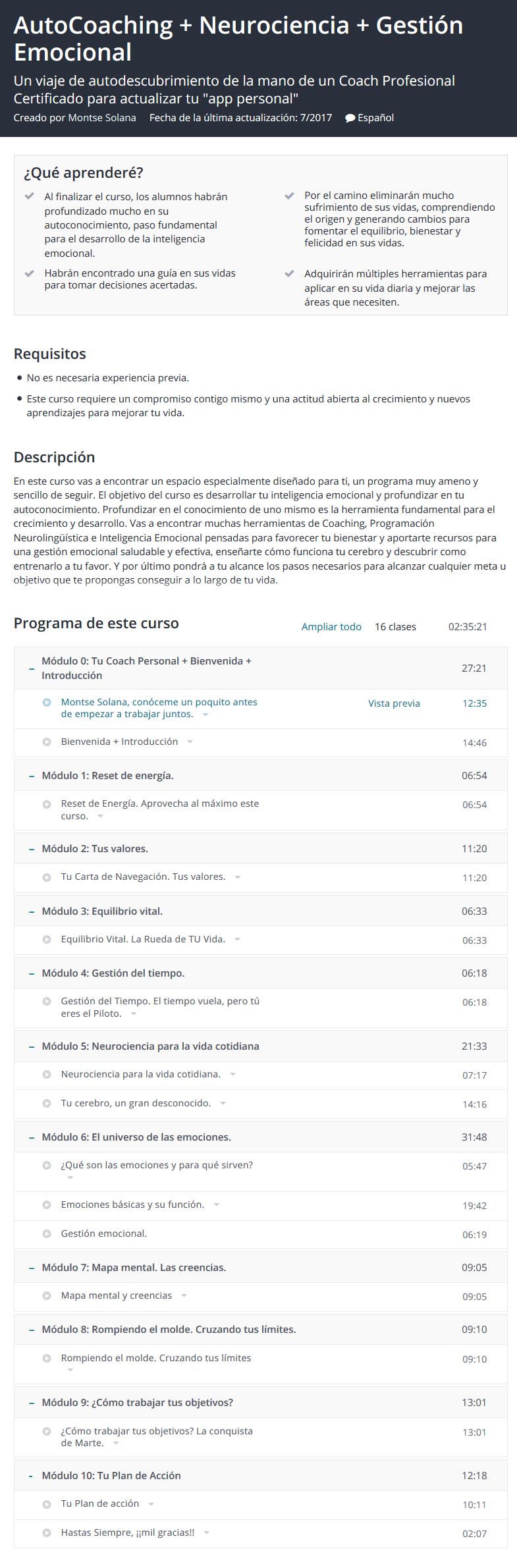 Autocoaching. Neurociencia. Gestión Emocional