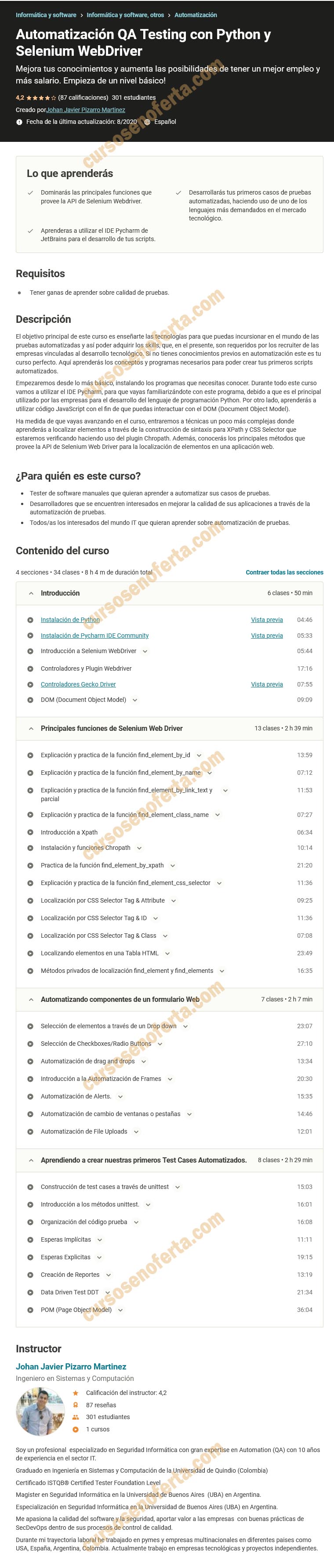 Automatización QA Testing con Python y Selenium WebDriver 
