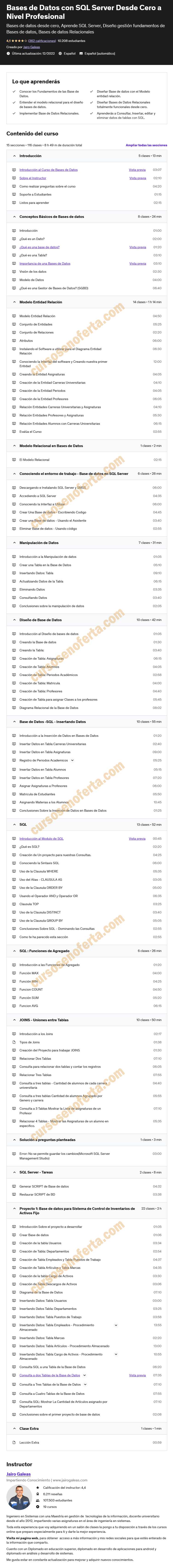 Bases de Datos con SQL Server Desde Cero a Nivel Profesional