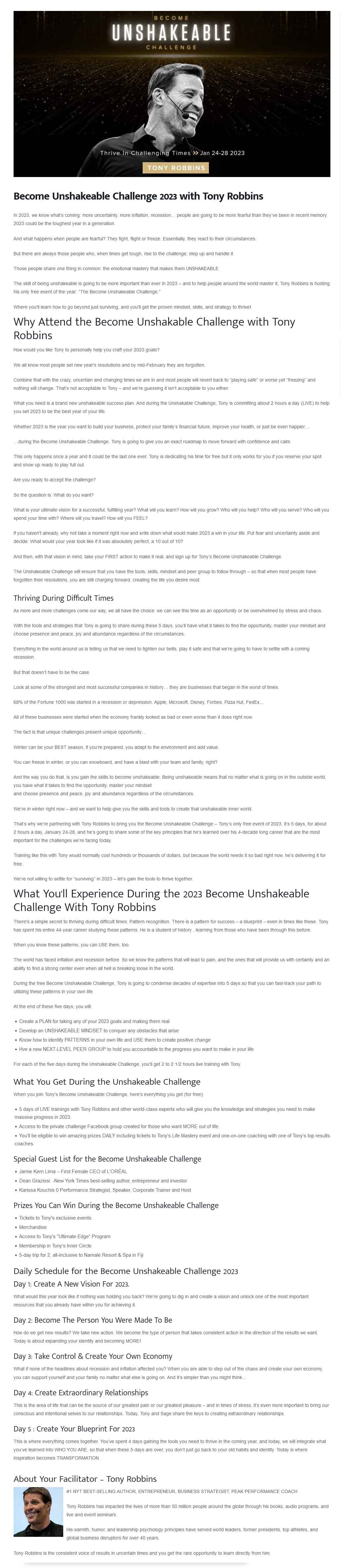 Become Unshakeable Challenge 2023
